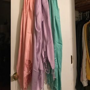 3 pastel scarves